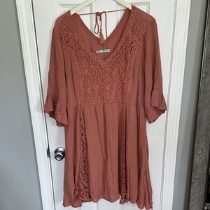 Maurices Peach Lace Boho Dress